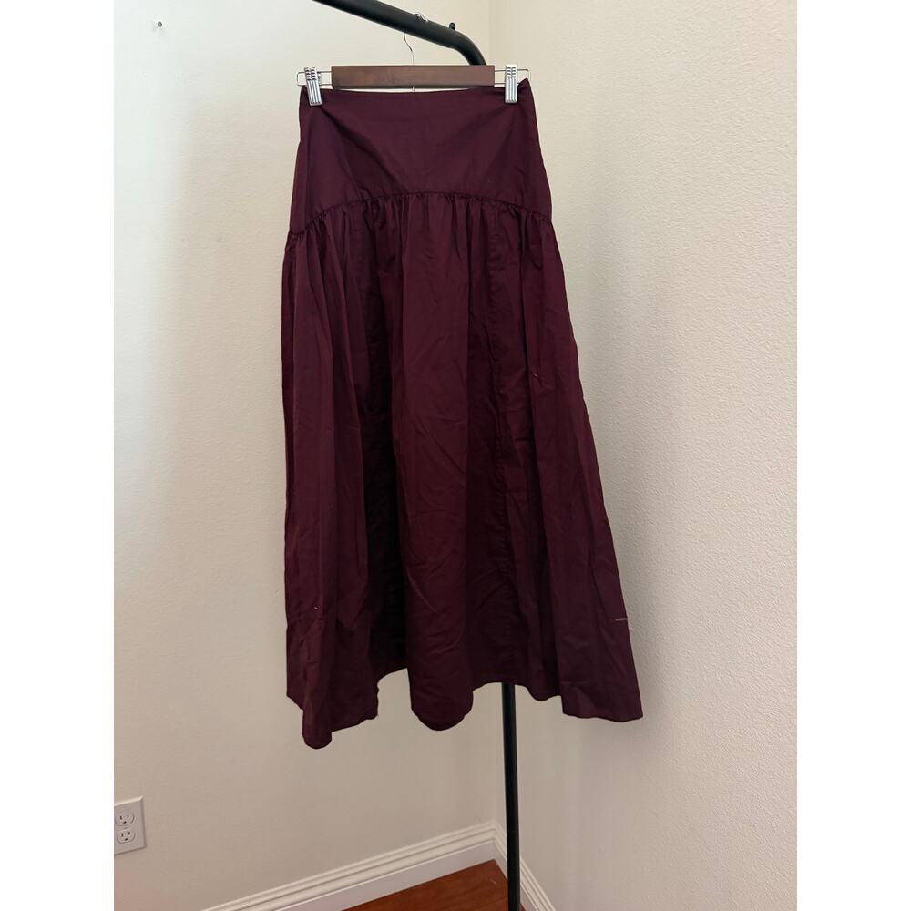New Caara Vashti wine red  maxi skirt size 0 $172 - Picture 5 of 6